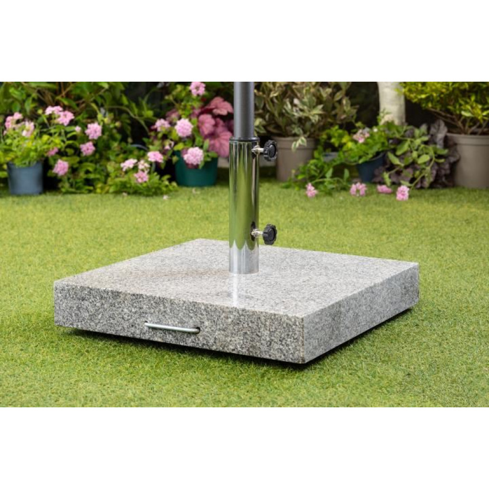 50kg Granite Parasol Base Square with Wheels & Handle 50kg Granite Parasol Base Square with Wheels & Handle
