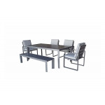ALARNA Dining Set in grey powder coat ALARNA Dining Set in grey powder coat