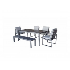 ALARNA Dining Set in grey powder coat