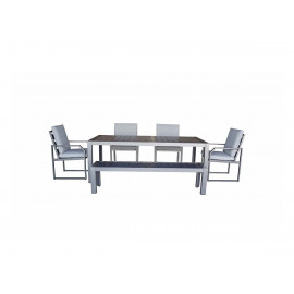 ALARNA Dining Set in grey powder coat ALARNA Dining Set in grey powder coat