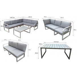 ALARNA Corner Sofa Grey in grey powder coat ALARNA Corner Sofa Grey in grey powder coat