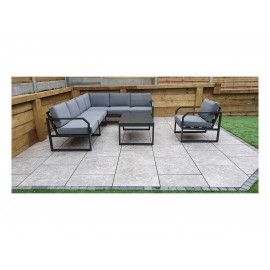 ALARNA Corner Sofa Grey in grey powder coat ALARNA Corner Sofa Grey in grey powder coat