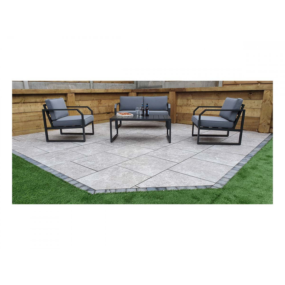 ALARNA Corner Sofa Set in grey powder coat ALARNA Corner Sofa Set in grey powder coat