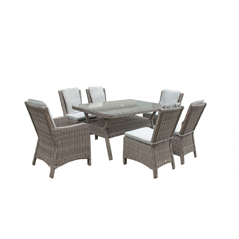 ALEXANDRA 6 Seat Rectangular Dining Set
