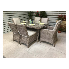 ALEXANDRA 6 Seat Rectangular Dining Set