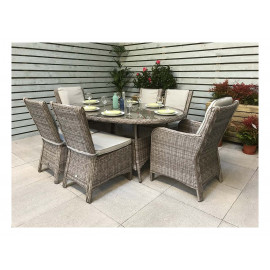ALEXANDRA 6 Seater Oval Dining Set