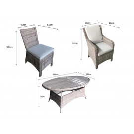 ALEXANDRA 6 Seater Oval Dining Set ALEXANDRA 6 Seater Oval Dining Set