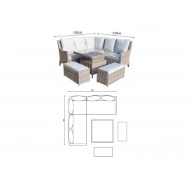 ALEXANDRA Corner Dining with Lift Table ALEXANDRA Corner Dining with Lift Table