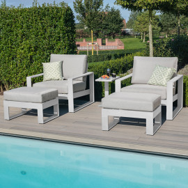 Amalfi 5pc Lounge Set / White