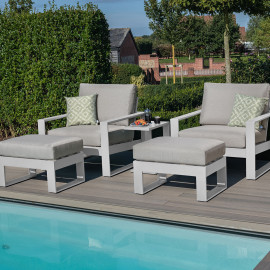 Amalfi 5pc Lounge Set / White