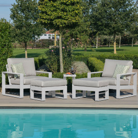 Amalfi 5pc Lounge Set / White