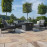 Amalfi 2 Seat Sofa Set With Square Fire Pit Table / Grey