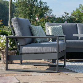 Amalfi 2 Seat Sofa Set With Square Fire Pit Table / Grey