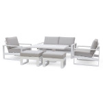 Amalfi 2 Seat Sofa Set With Rising Table / White