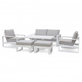Amalfi 2 Seat Sofa Set With Rising Table / White