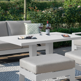 Amalfi 2 Seat Sofa Set With Rising Table / White