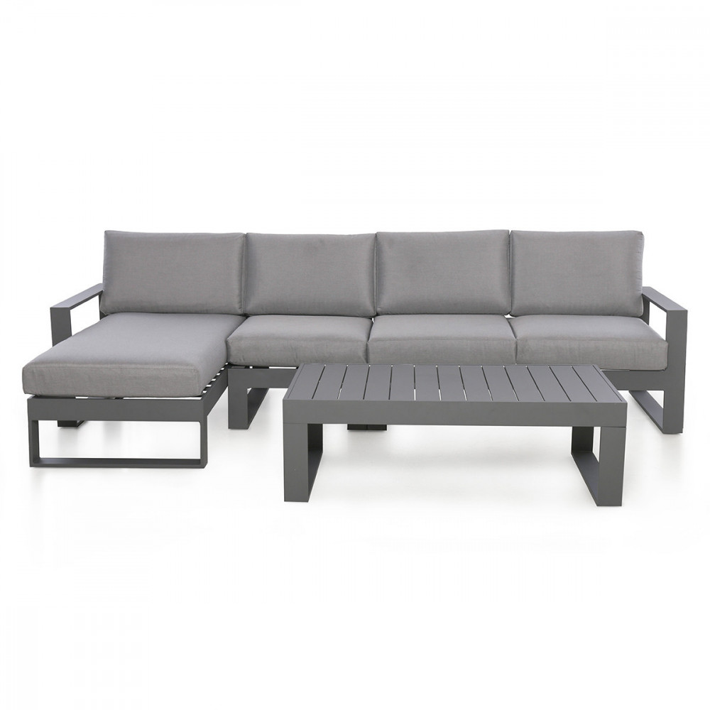 Amalfi Chaise Sofa Set / Grey