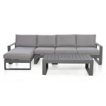 Amalfi Chaise Sofa Set / Grey