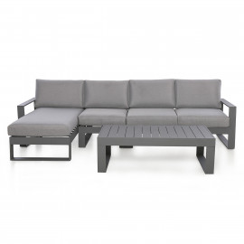 Amalfi Chaise Sofa Set / Grey