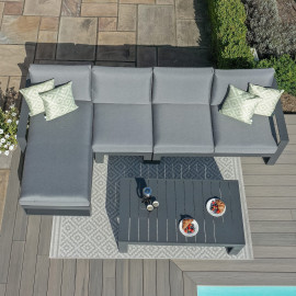 Amalfi Chaise Sofa Set / Grey