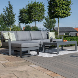 Amalfi Chaise Sofa Set / Grey