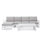 Amalfi Chaise Sofa Set / White