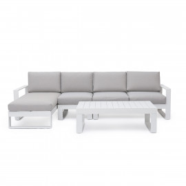 Amalfi Chaise Sofa Set / White