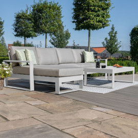 Amalfi Chaise Sofa Set / White