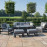 Amalfi 3 Seat Sofa Set With Rectangular Fire Pit Table / Grey