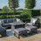 Amalfi 3 Seat Sofa Set With Rectangular Fire Pit Table / Grey