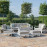 Amalfi 3 Seat Sofa Set With Rectangular Fire Pit Table / White