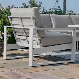 Amalfi 3 Seat Sofa Set With Rectangular Fire Pit Table / White