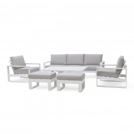 Amalfi 3 Seat Sofa Set With Rising Table / White