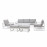 Amalfi 3 Seat Sofa Set With Rising Table / White