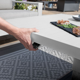 Amalfi 3 Seat Sofa Set With Rising Table / White