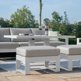 Amalfi 3 Seat Sofa Set With Rising Table / White