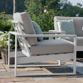 Amalfi 3 Seat Sofa Set With Rising Table / White
