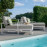 Amalfi Double Sunlounger with Side Table / White