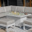Amalfi Large Corner Group With Fire Pit Table / White