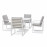 Amalfi 4 Seat Square Dining Set with Rising Table / White