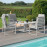 Amalfi 4 Seat Square Dining Set with Rising Table / White