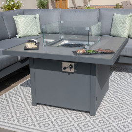 Amalfi Small Corner Group With Fire Pit Table / Grey