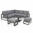 Amalfi Small Corner Dining with Square Rising Table and Footstools / Grey