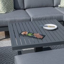 Amalfi Small Corner Dining with Square Rising Table and Footstools / Grey