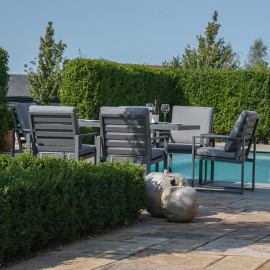 Amalfi 6 Seat Rectangular Dining Set with Rising Table / Grey