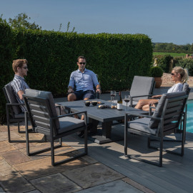 Amalfi 6 Seat Rectangular Dining Set with Rising Table / Grey