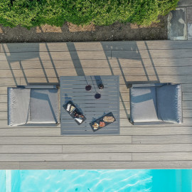 Amalfi 3 Piece Bistro Set with Rising Table / Grey