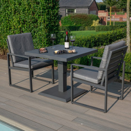 Amalfi 3 Piece Bistro Set with Rising Table / Grey