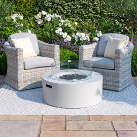 Fire Pit Coffee Table 90cm Round / Pebble White Fire Pit Coffee Table 90cm Round / Pebble White