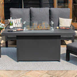 Aluminium Fire Pit Dining Table - Grey / Manhattan